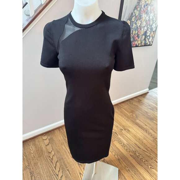 Cushnie Et Ochs Dresses & Skirts - CUSHNIE ET OCHS Sheer Mesh Panel Inset Knit Midi Dress Black Size Small